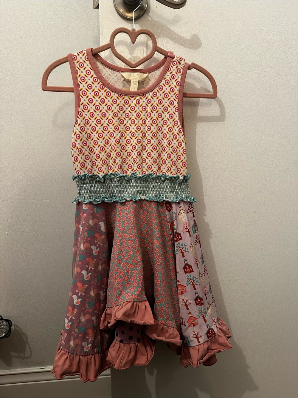 Matilda Jane Pink Multi-Print Smocked Tiered Dress